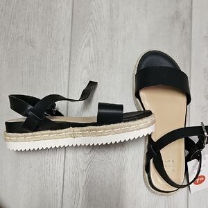 A New Day Black Espadrille Platform Sandals